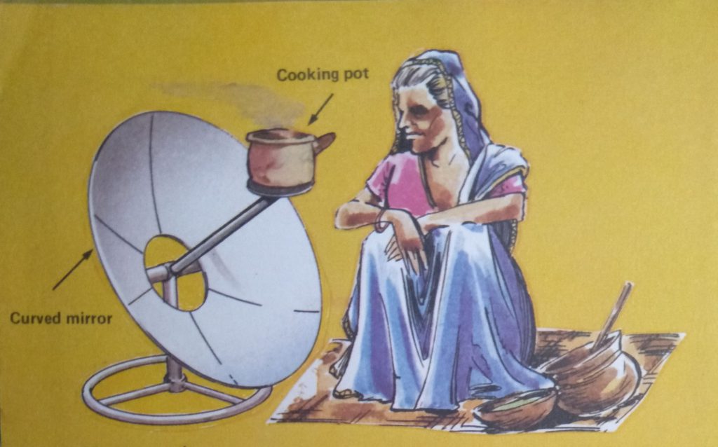 Woman Cooking on a Solar Cooker