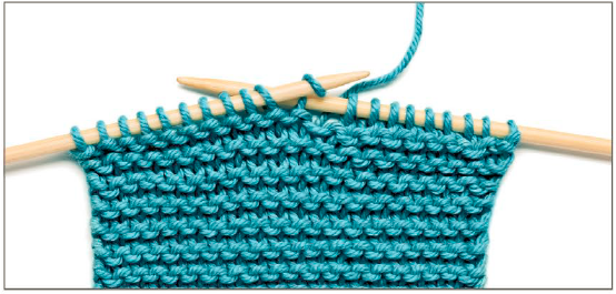 Garter stitch is worked entirely in knit stitch