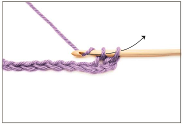 Pull the yarn loop through