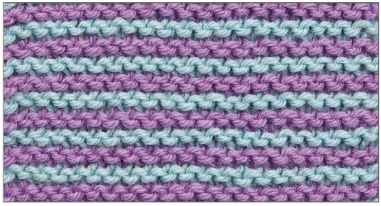 This narrow stripe pattern is worked in Garter stitch