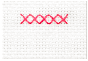 To work a row of neat cross stitches