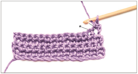 Work one double crochet stitch