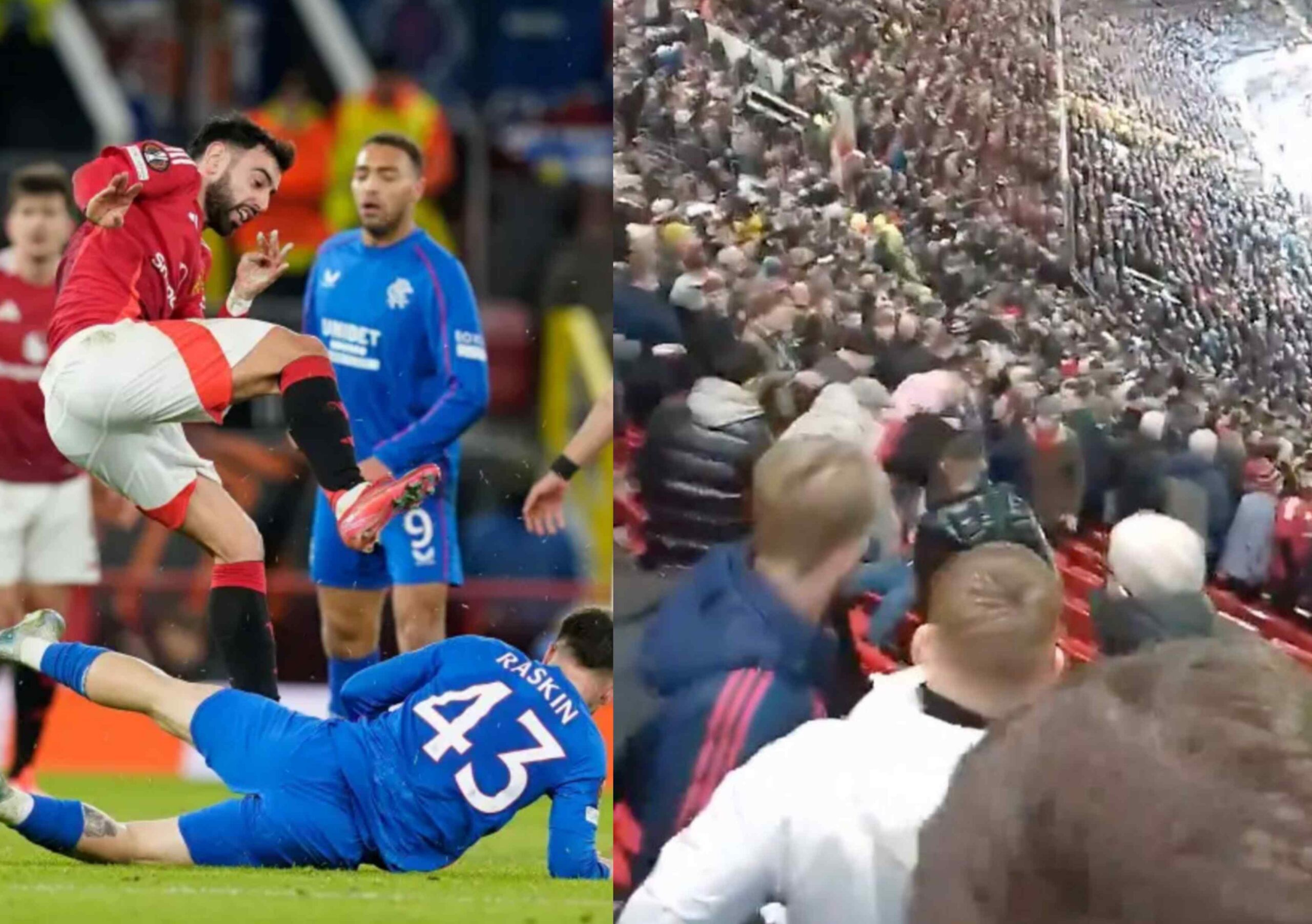 Man United vs Rangers fan clash