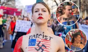 Topless Women Protest Against Fascism