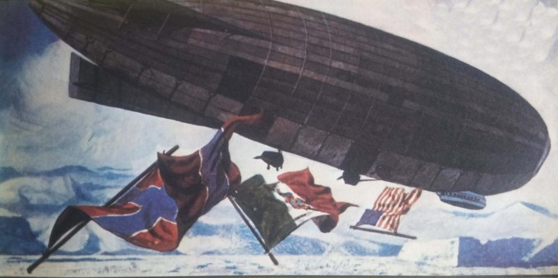 Amundsen fly over the North Pole using an Italian-built airship