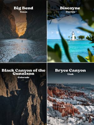 Big Bend, Biscayne, Black Canyon of the Gunnison, and Bryce Canyon