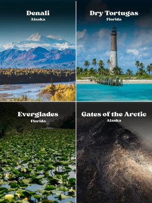Denali, Dry Tortugas, Everglades, and Gates of the Arctic