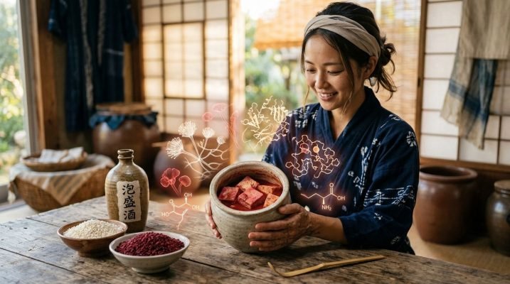 Woman holding fermented tofu